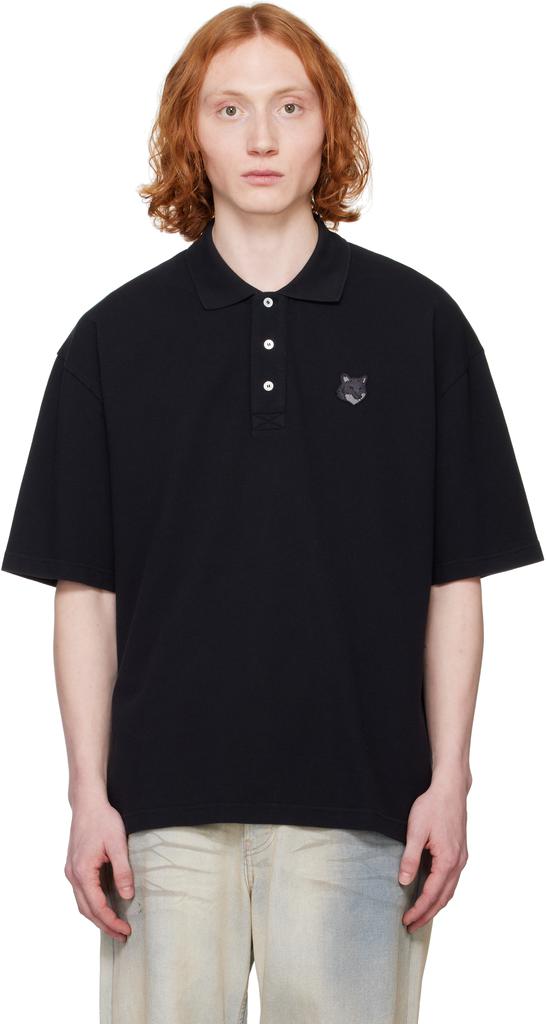 maison kitsune fox head ポロ シャツ M black FOX HEAD PATCH CLASSIC POLO | Maison Kitsuné