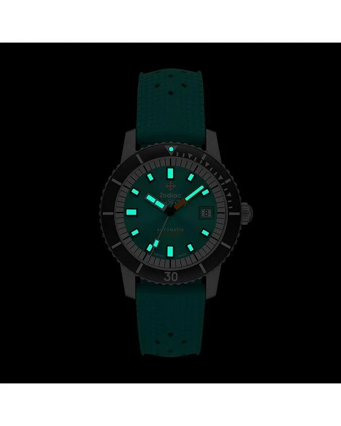 ZODIAC Compression Diver Automatic Rubber Strap Watch, 40mm 6