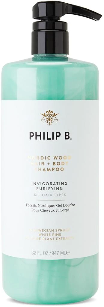 Philip B Nordic Wood Hair + Body Shampoo, 32 oz 1
