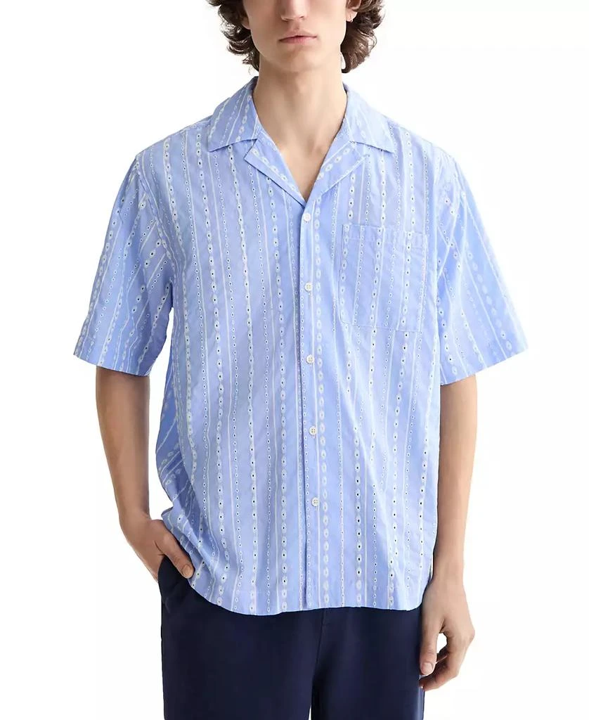 Scotch & Soda Men's Relaxed-Fit Stripe Short-Sleeve Shirt 1