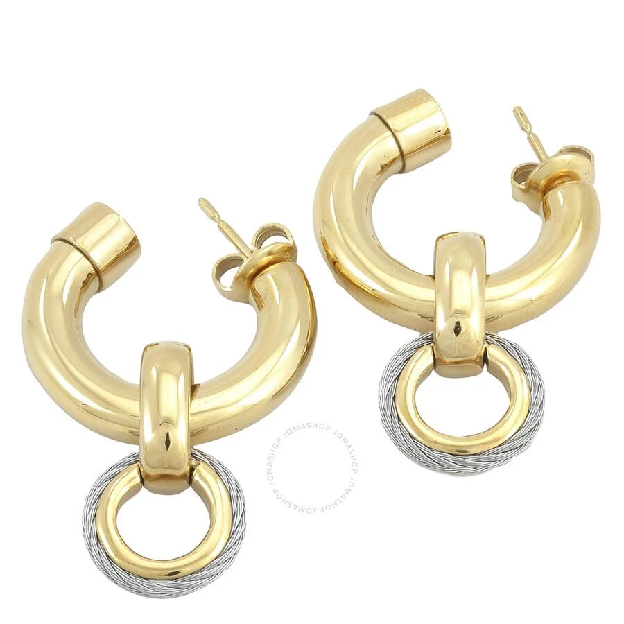 Charriol St. Tropez Mariner Yellow Gold PVD Steel Cable Earrings 1