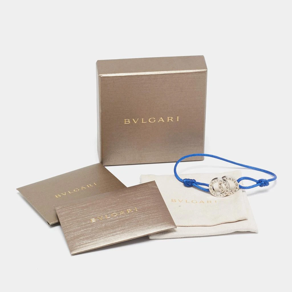 BVLGARI Bvlgari Circles Sterling Silver Blue Adjustrable Cord Bracelet 4