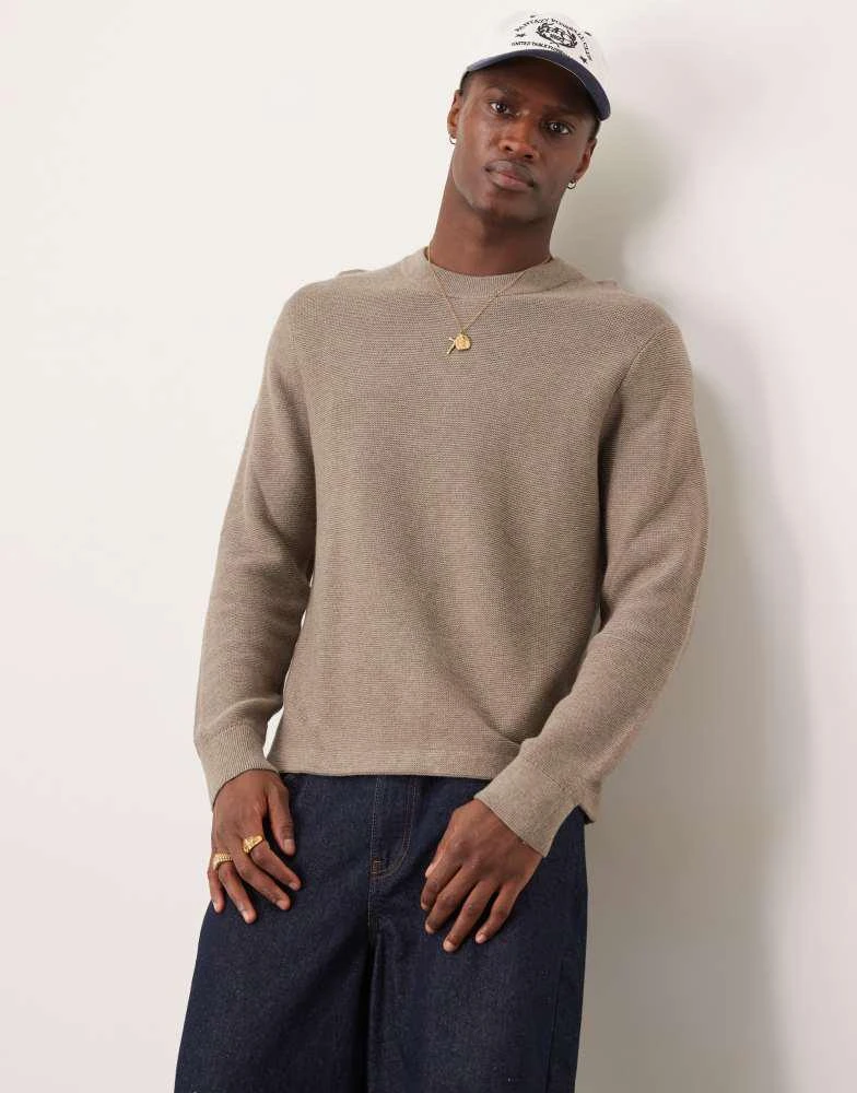 Abercrombie & Fitch Abercrombie & Fitch knitted crew neck jumper in brown 4