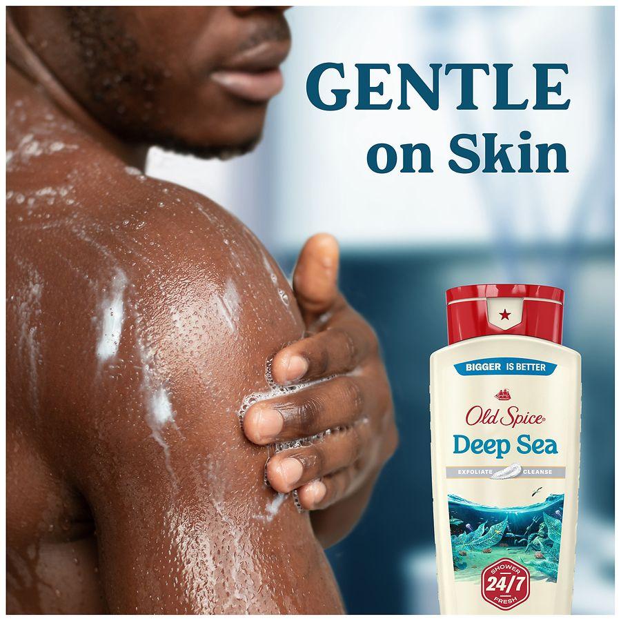 Old Spice Men's Body Wash Deep Cleanse, 24/7 Shower Fresh Deep Sea Minerals, Ocean Waves + Kelp