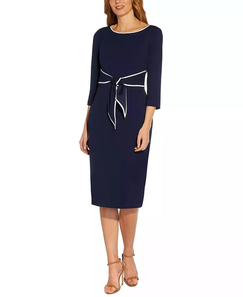 Adrianna Papell Petite Tipped Tie-Waist Dress 1