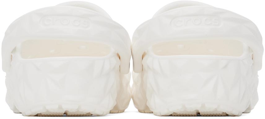 Crocs White Classic Geometric Clogs