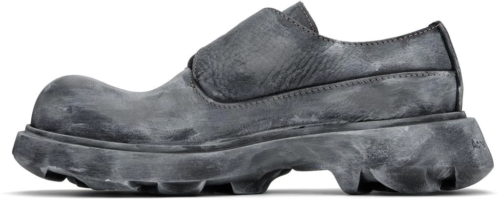 Acne Studios Black & Gray Buckle Leather Loafers 3