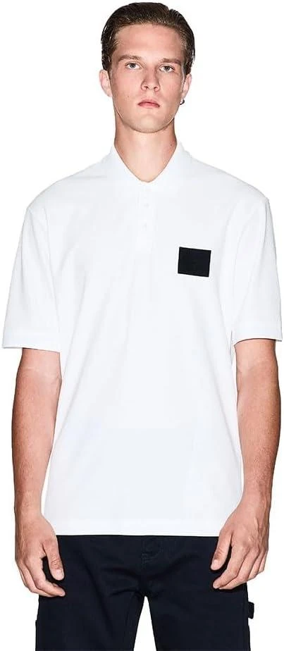 Armani Exchange Armani Exchange Men's Mercerized Piquet Tonal Box Graphic Polo