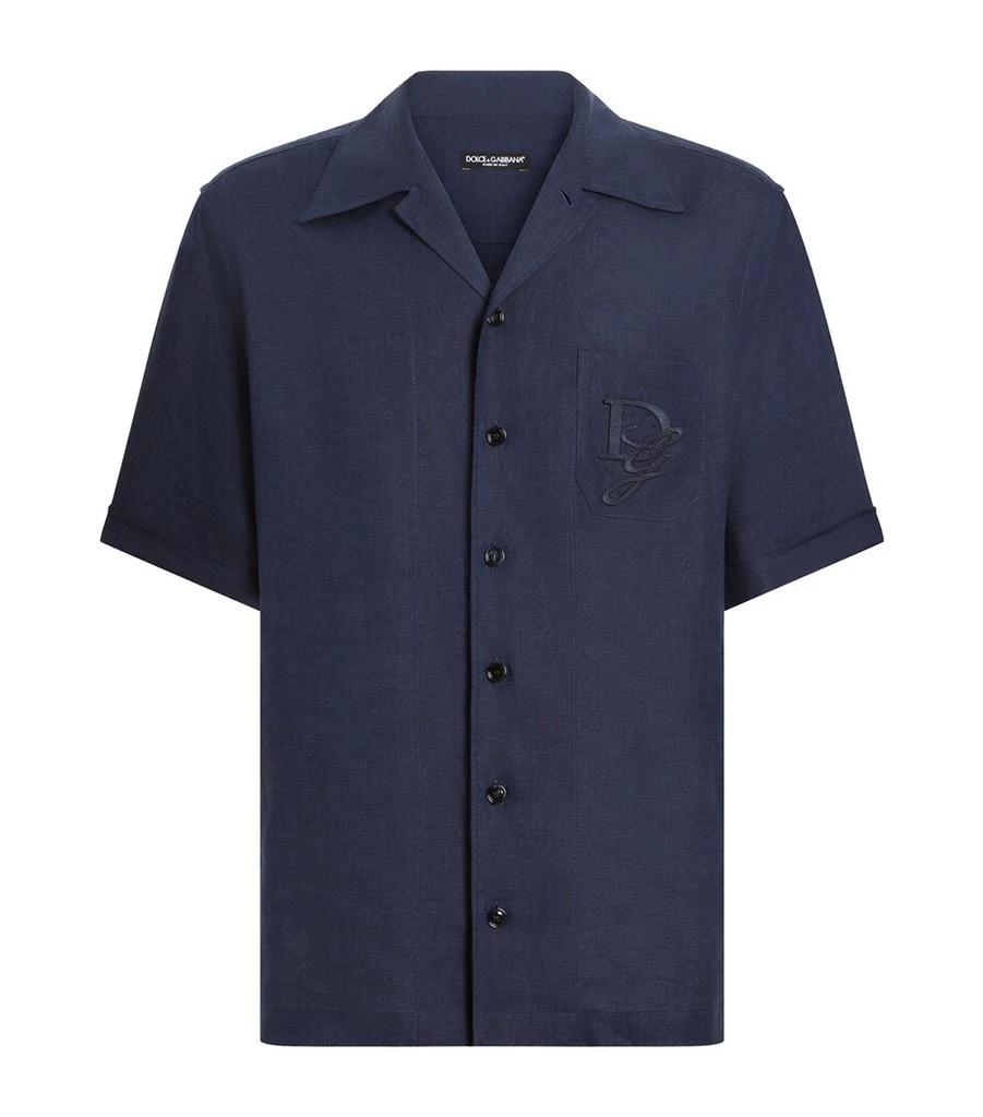 Dolce 
Gabbana Linen Logo Pocket Shirt 1