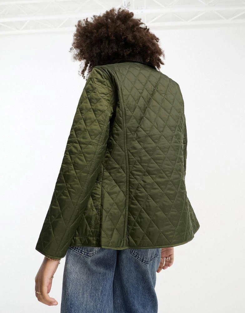 Barbour Barbour Annandale diamond quilt jacket with cord collar in olive 2