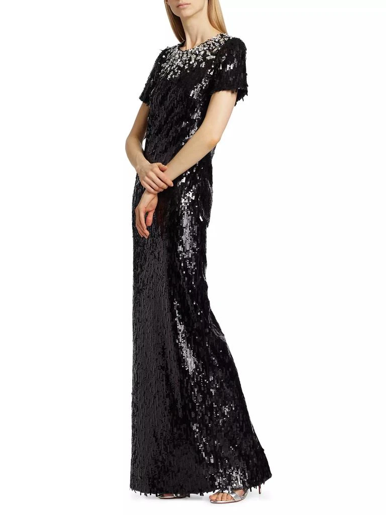 Pamella Roland Embellished Neckline Sequined Gown 4