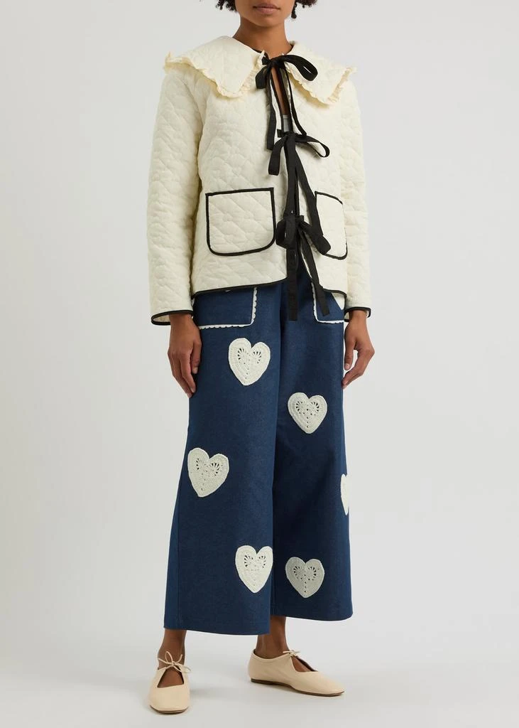Sister Jane Heart to Heart cropped wide-leg jeans  4