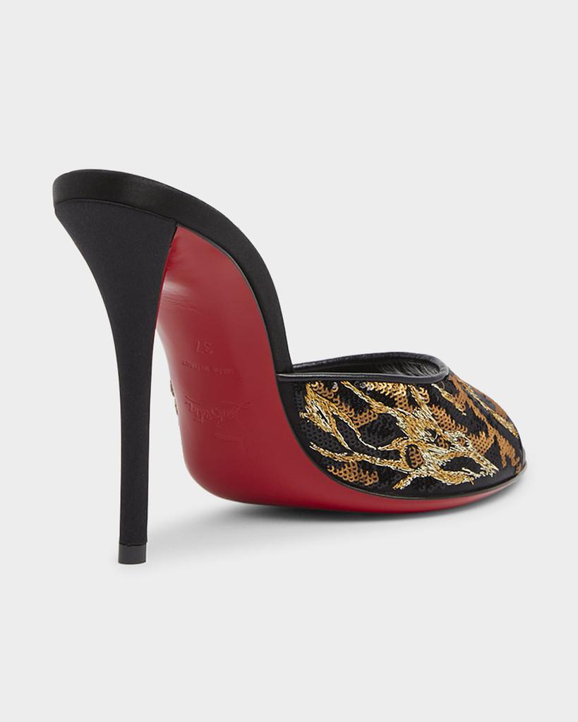 Christian Louboutin Miss Z Sequin Animal Red Sole Mules