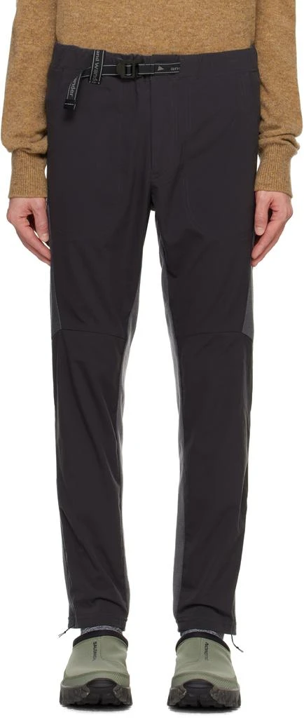 And Wander Black & Gray Fleece Base Trousers 1