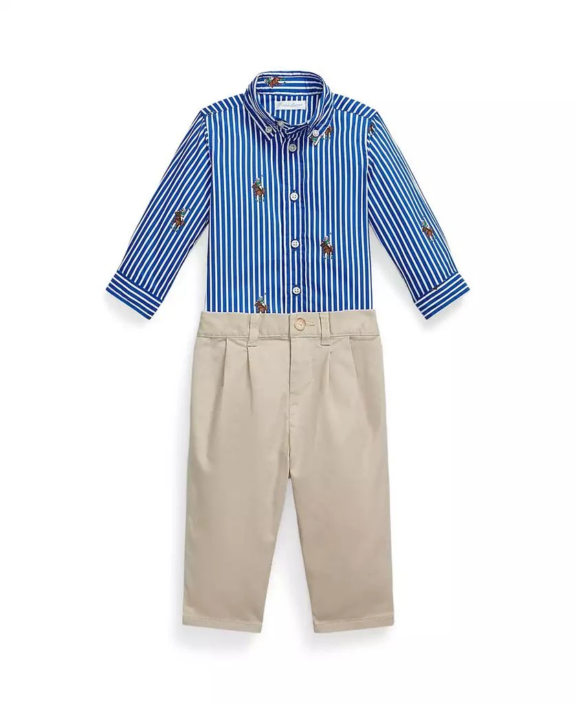 Ralph Lauren Baby Boys
 Long-Sleeve Shirt and Flex Abrasion Pants, 2-Piece Set 1