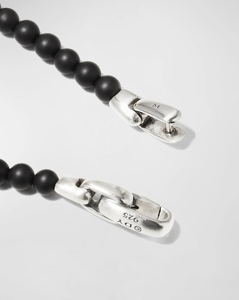 David Yurman Men's Spiritual Beads Cross Station Bracelet in Silver, 4mm 4