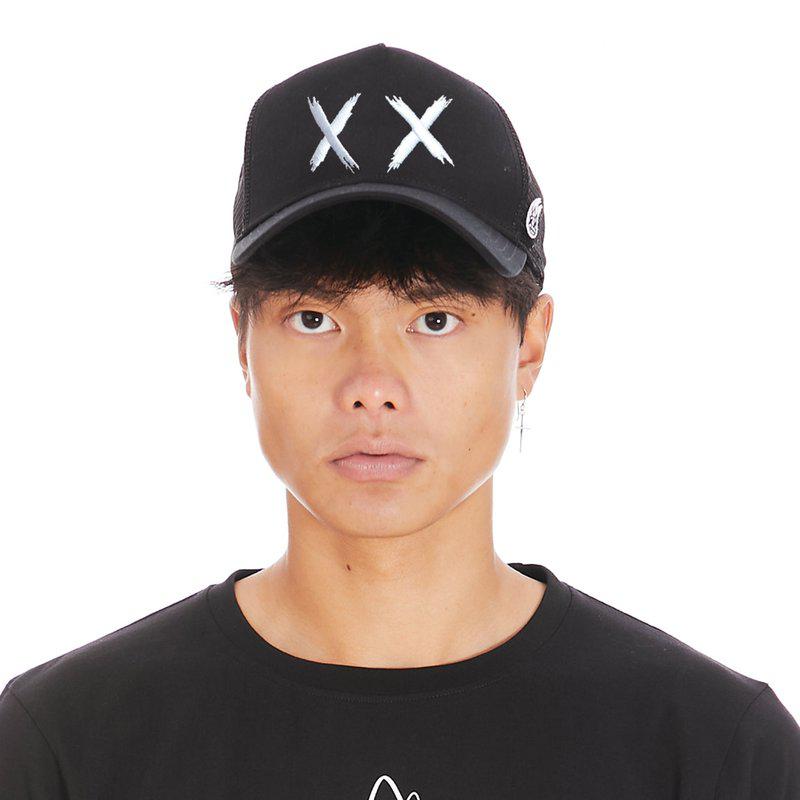 Cult Of Individuality Mesh Back Trucker Curved Visor XX In Black ONE SIZE ONLY