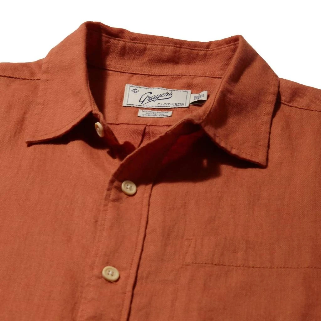 Grayers Amalfi Textured Hemp Linen Shirt In Arabesque 3