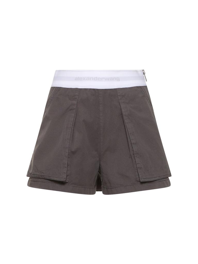 ALEXANDER WANG High Waist Cotton Cargo Shorts