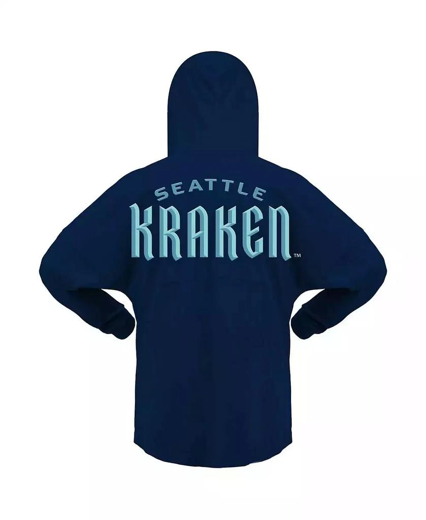 Fanatics Women's Deep Sea Blue Seattle Kraken Jersey Lace-Up V-Neck Long Sleeve Hoodie T-shirt 2