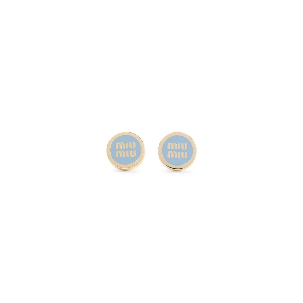 Miu Miu Miu Miu Logo-Lettering Stud Earrings