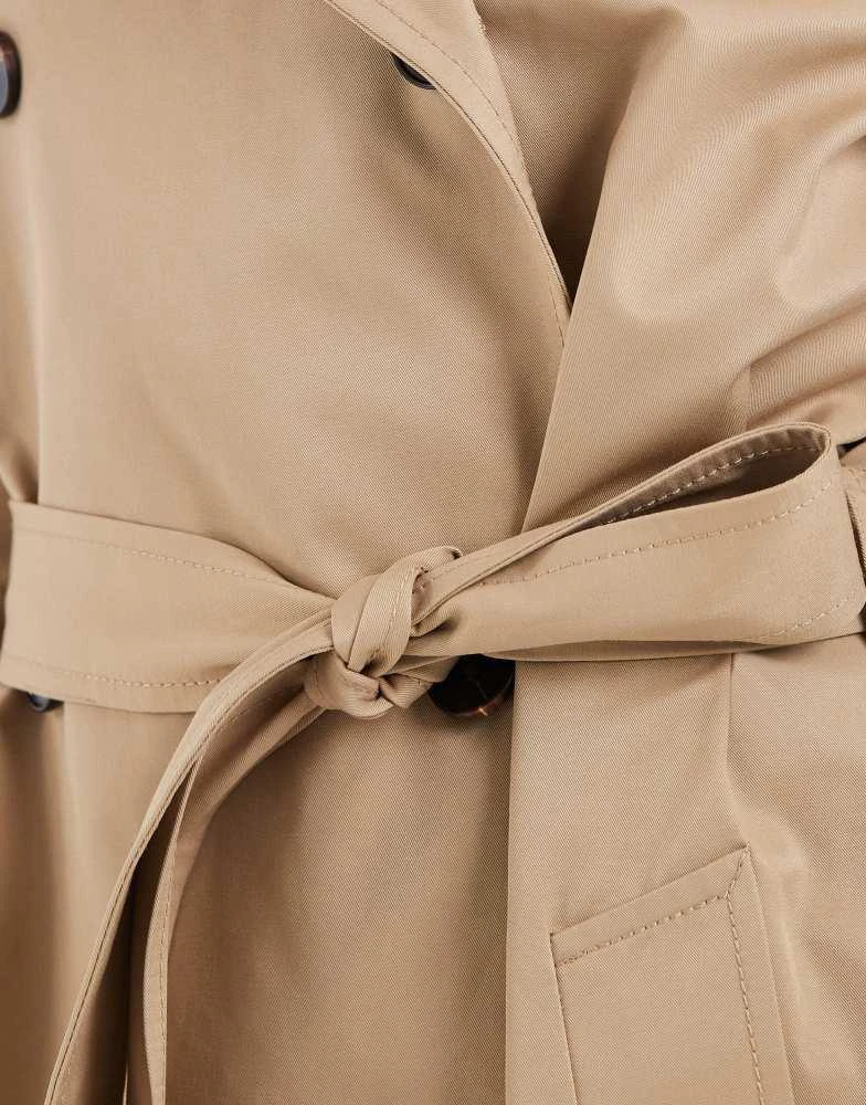 ASOS ASOS Design Tall longline water repellent trench coat in stone 3