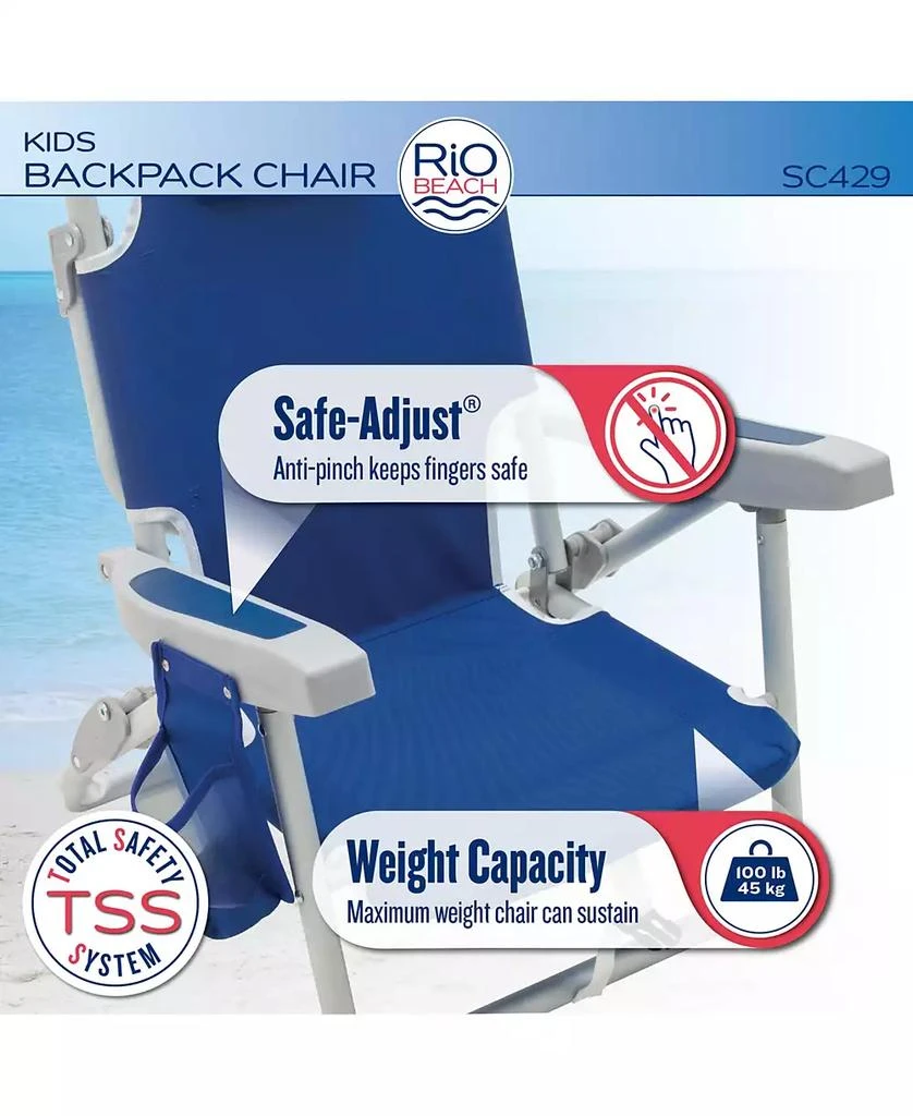 Rio Beach 2 x 2 x 2 ft Multi Kids Backpack Chair 5