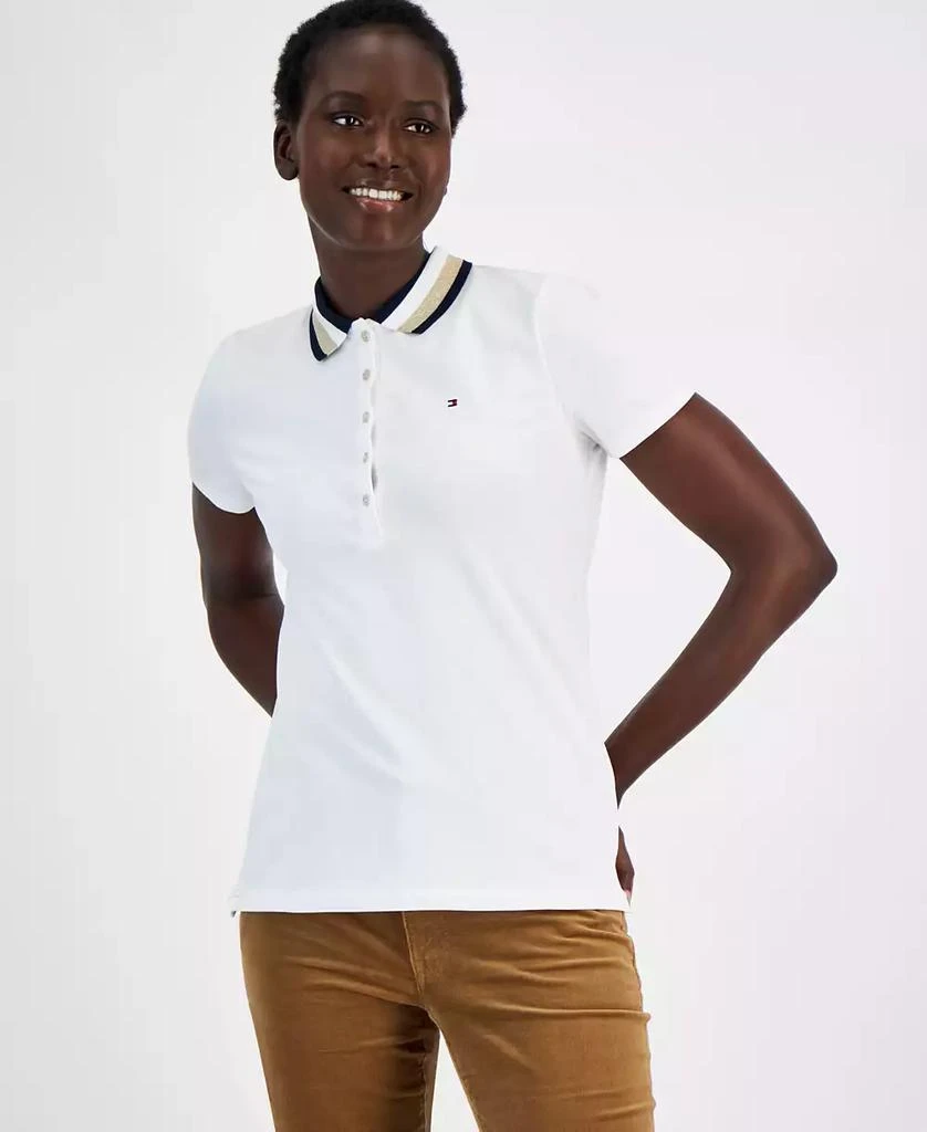 Tommy Hilfiger Women's Glitter-Collar Polo Shirt 1