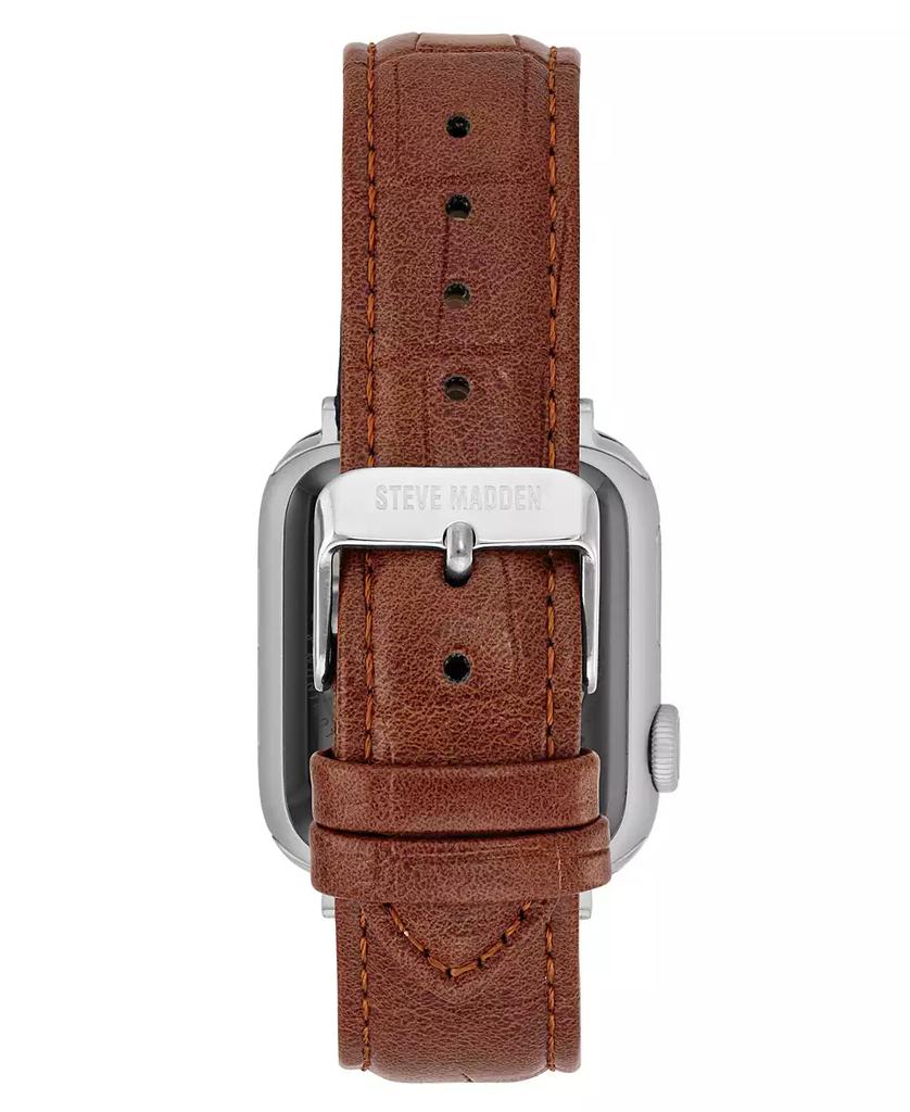 Steve Madden Women's Honey Brown Crocograin Faux Leather Band designed for Apple Watch® 42mm (Series 1-3 only) & 44/45/46/49mm (Ultra & Ultra 2)