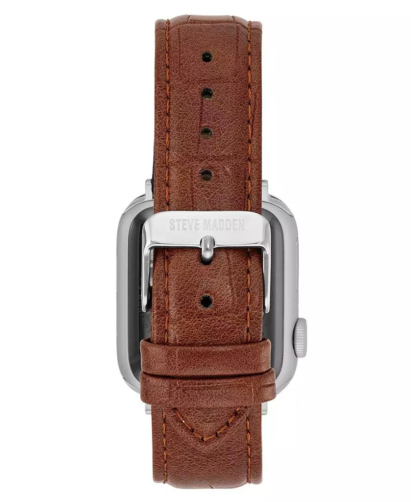 Steve Madden Women's Honey Brown Crocograin Faux Leather Band designed for Apple Watch® 42mm (Series 1-3 only) & 44/45/46/49mm (Ultra & Ultra 2) 2