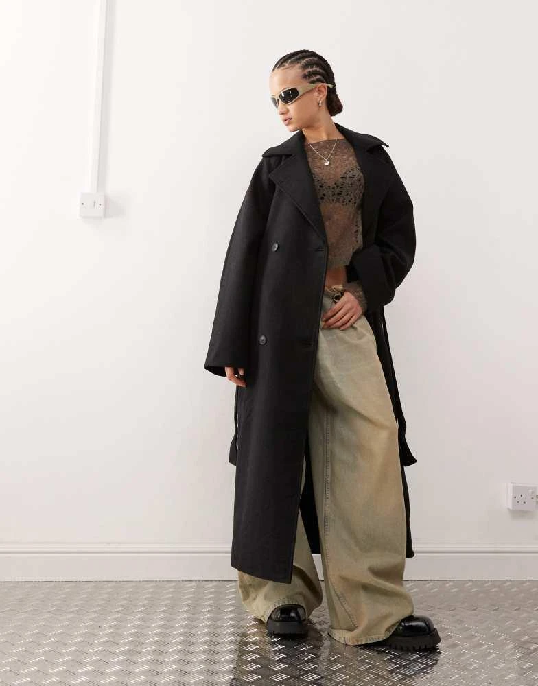 Weekday Kia Coat Black Weekday Weekday Lead Wool Blend Oversized