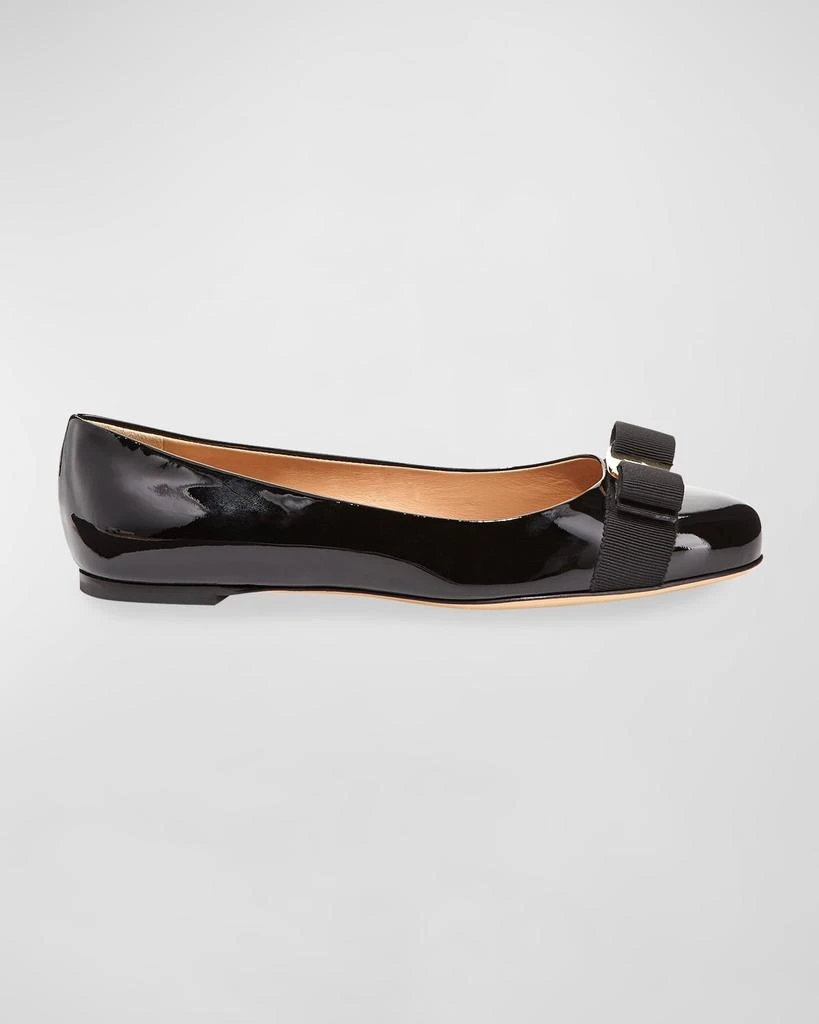 Salvatore Ferragamo Varina Patent Leather Bow Ballerina Flats 1