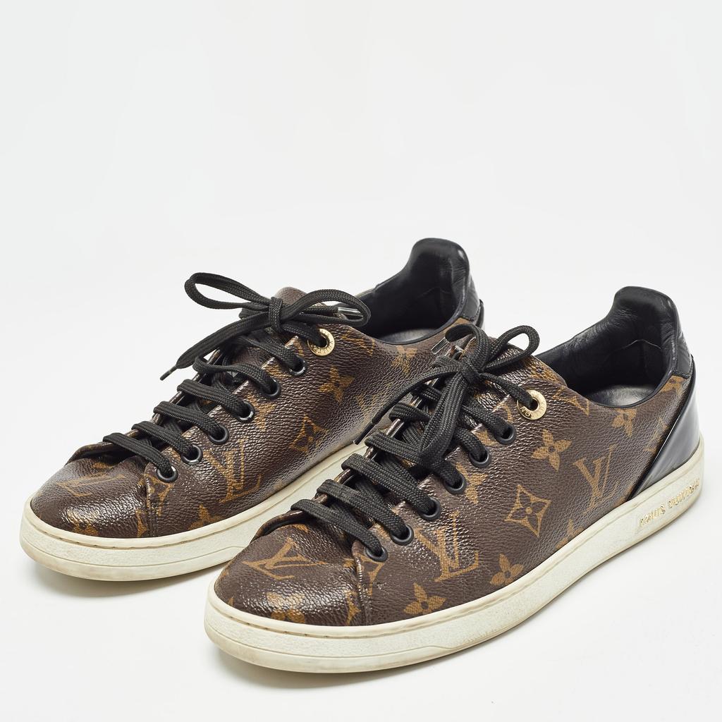 Louis Vuitton Louis Vuitton Brown Monogram Coated Canvas Frontrow Low Top Sneakers Size 38