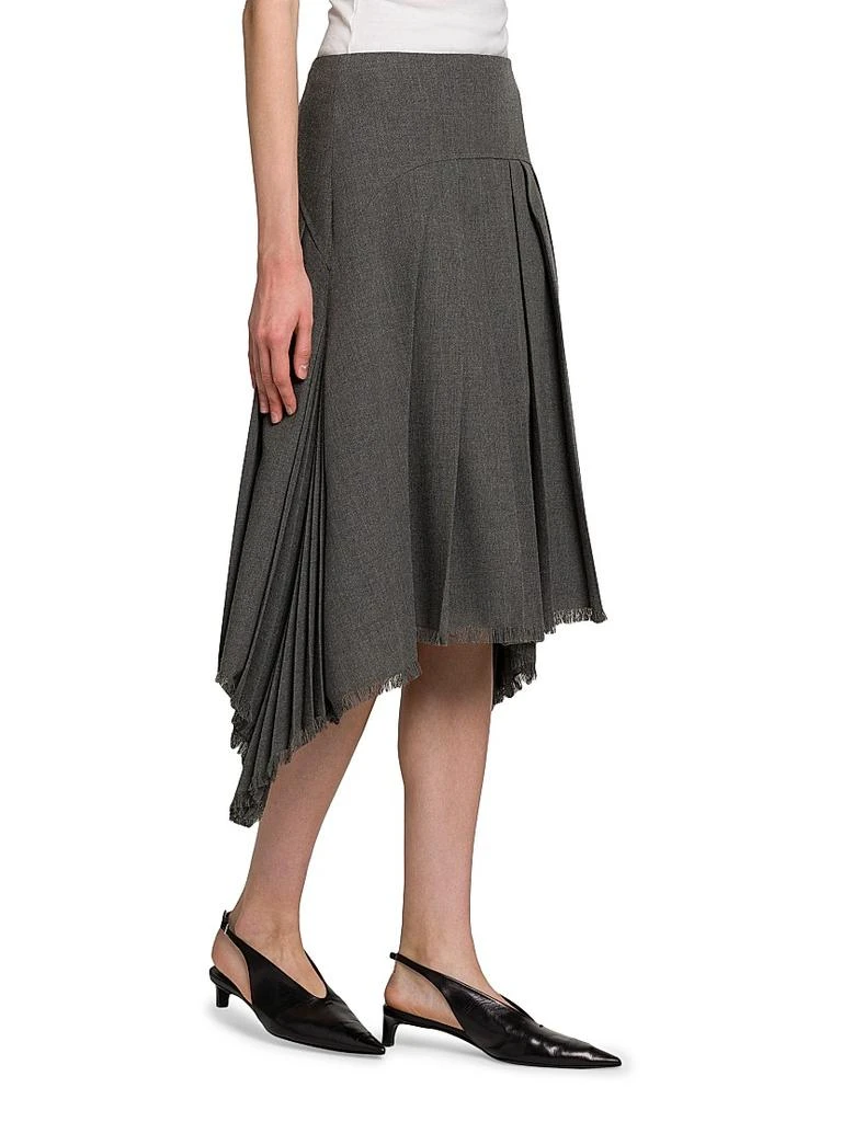 Jil Sander Wool Asymmetric Pleated Midi-Skirt 4
