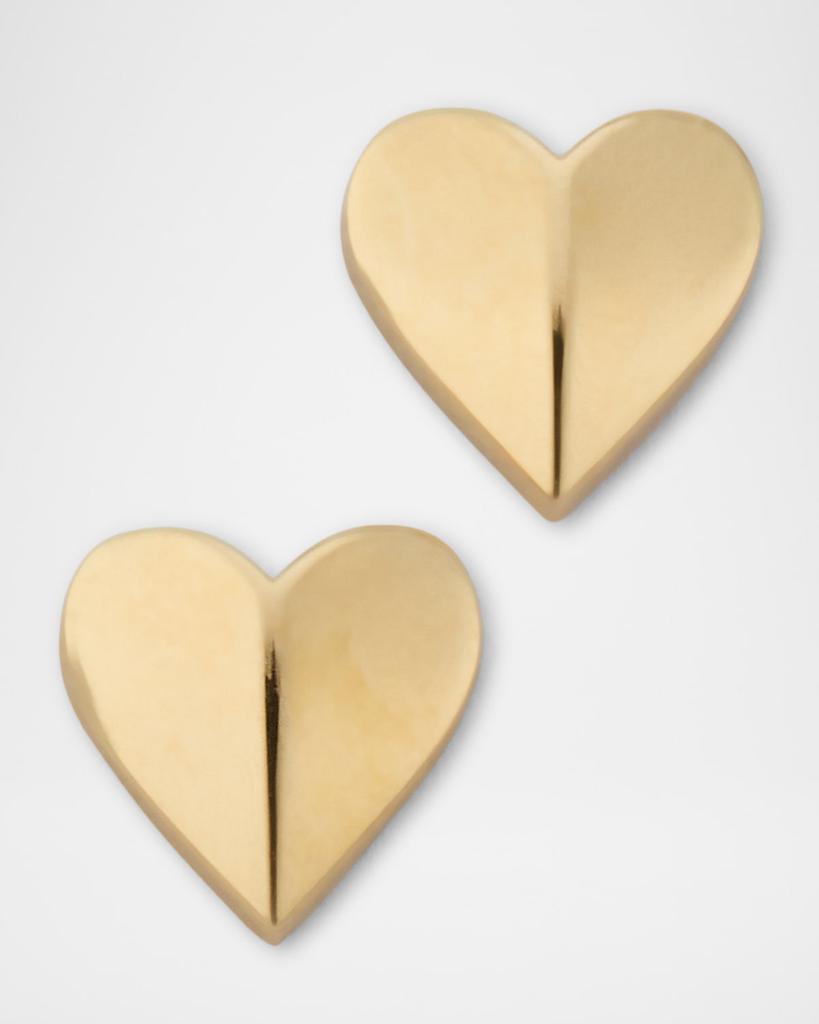 POPPY FINCH Folding Heart Stud Earrings
