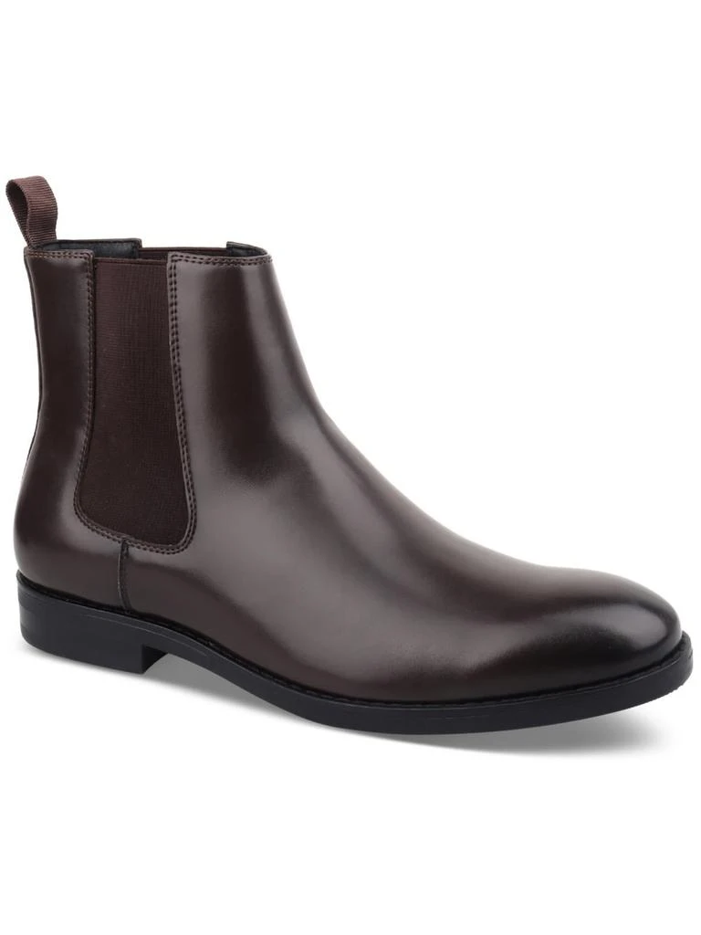 Alfani Mens Faux Leather Pull On Chelsea Boots 4