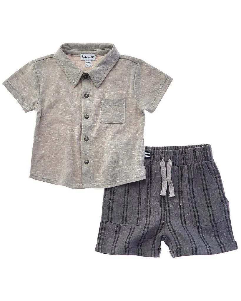 Splendid 2pc Boardwalk Explorer Shirt & Linen-Blend Short Set 1