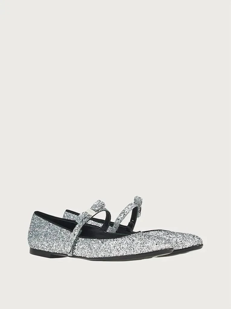 Salvatore Ferragamo Women
s Mary Jane Flat In Silver 2