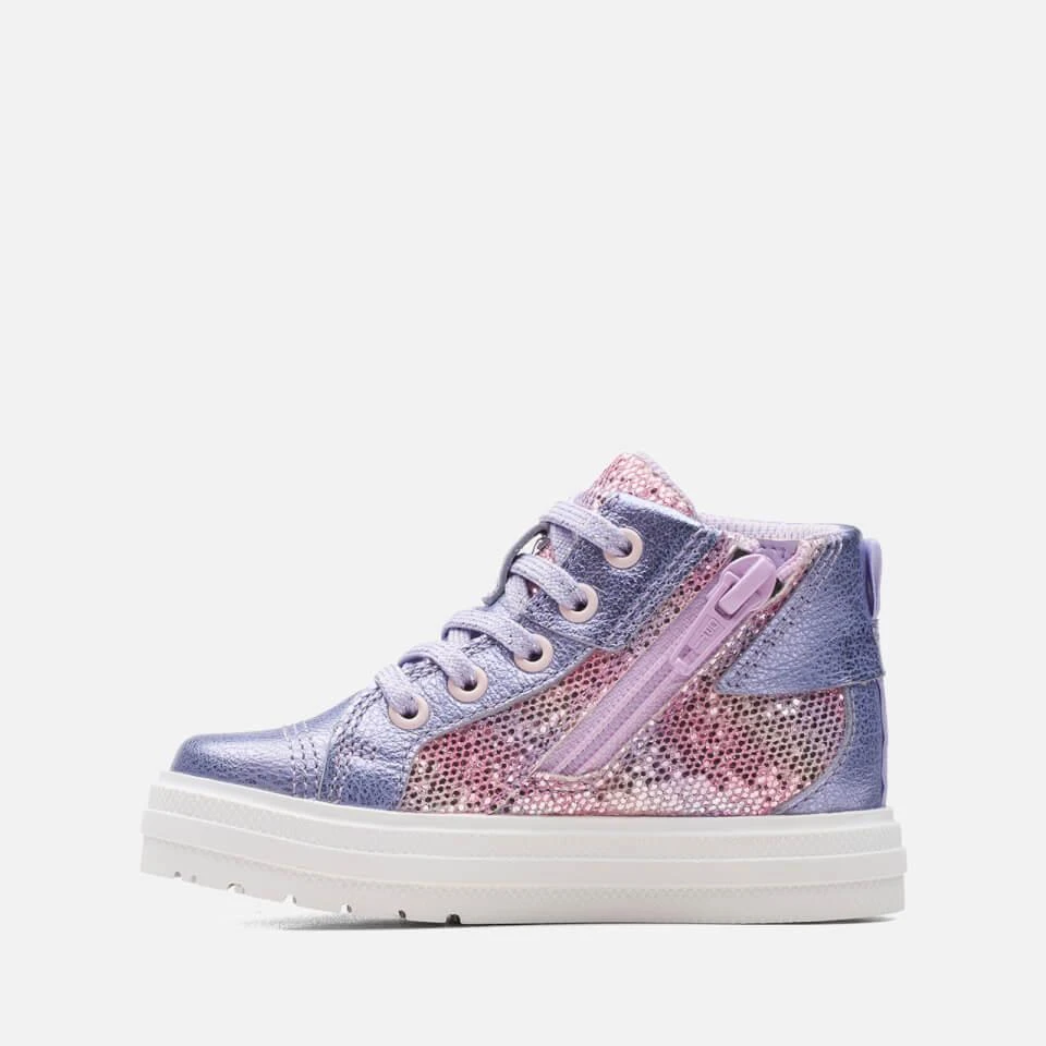 Clarks CLARKS TODDLER NOVA CITY LEATHER HIGH-TOP TRAINERS 5