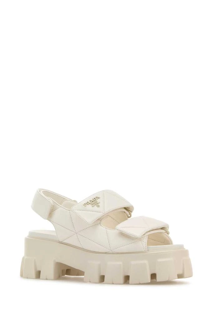 Prada White Nappa Leather Sandals 2