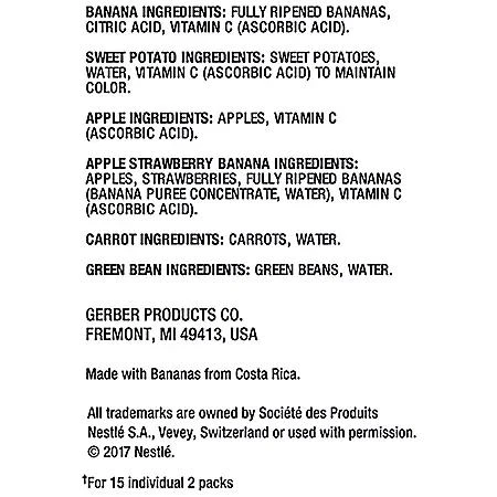 Gerber Gerber 2nd Foods Fruit & Veggie Variety Pack, 4 oz., 30 ct. 3