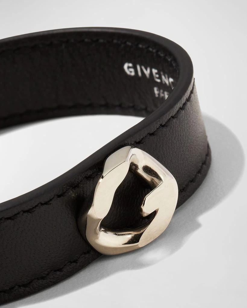 Givenchy Men's G-Chain Silvery Leather Bracelet 3