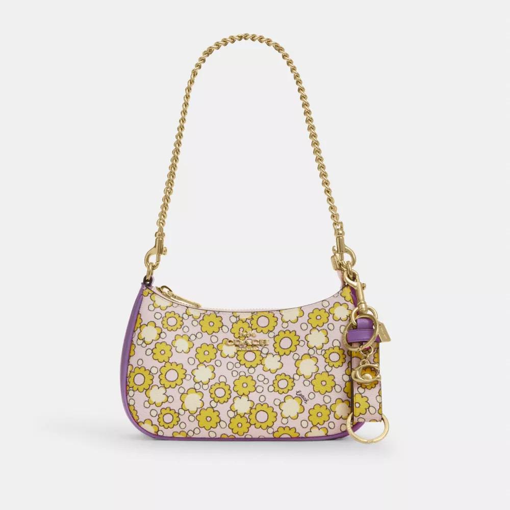 Coach Trigger Snap Bag Charm With Floral Print