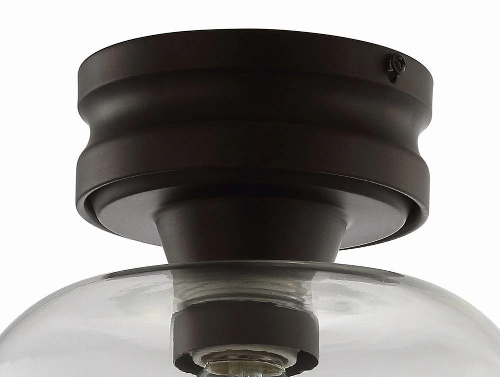 JONATHAN Y Domenic 7.75" Metal/Glass LED Flush Mount 5