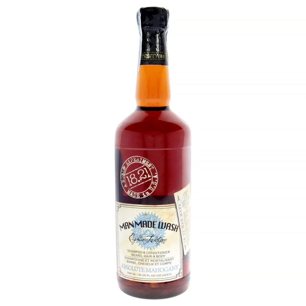 18.21 Man Made 3-In-1 Man Made Wash - Absolute Mahogany by for Men - 32 oz Shampoo, Conditioner and Body Wash
