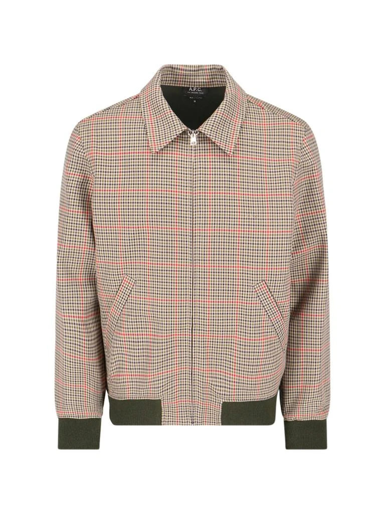 A.P.C. A.P.C. Long-Sleeved Zip-Up Checked Shirt Jacket 1