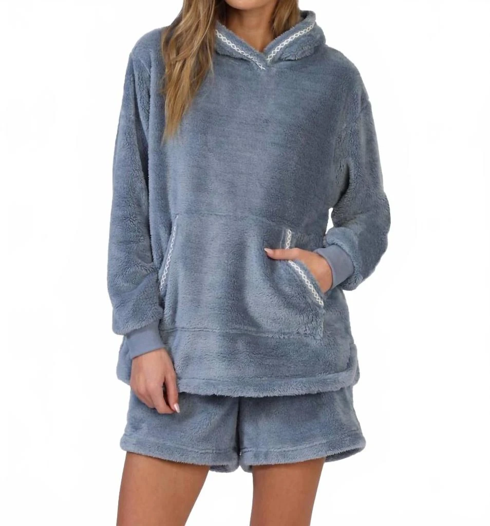 Dylan Cozy Hooded Pullover In Denim