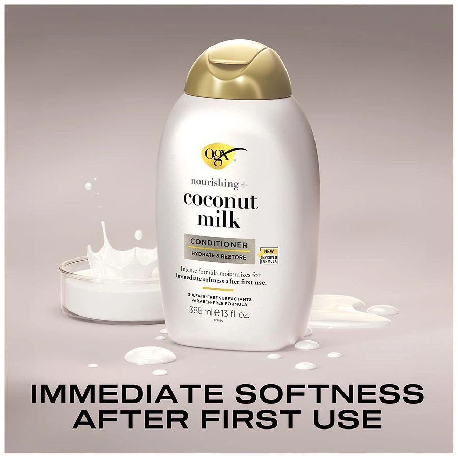 OGX Nourishing + Coconut Milk Conditioner, Hydrating & Restoring Creamy Coconut, White Peach, & Shea Butter 5