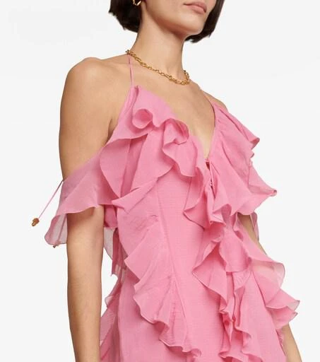 Blumarine - Women's V-neck Long Maxi Dress - Pink - Cotton - Dresses Blumarine - Women's V-neck Long Maxi Dress - Pink - Cotton - Dresses