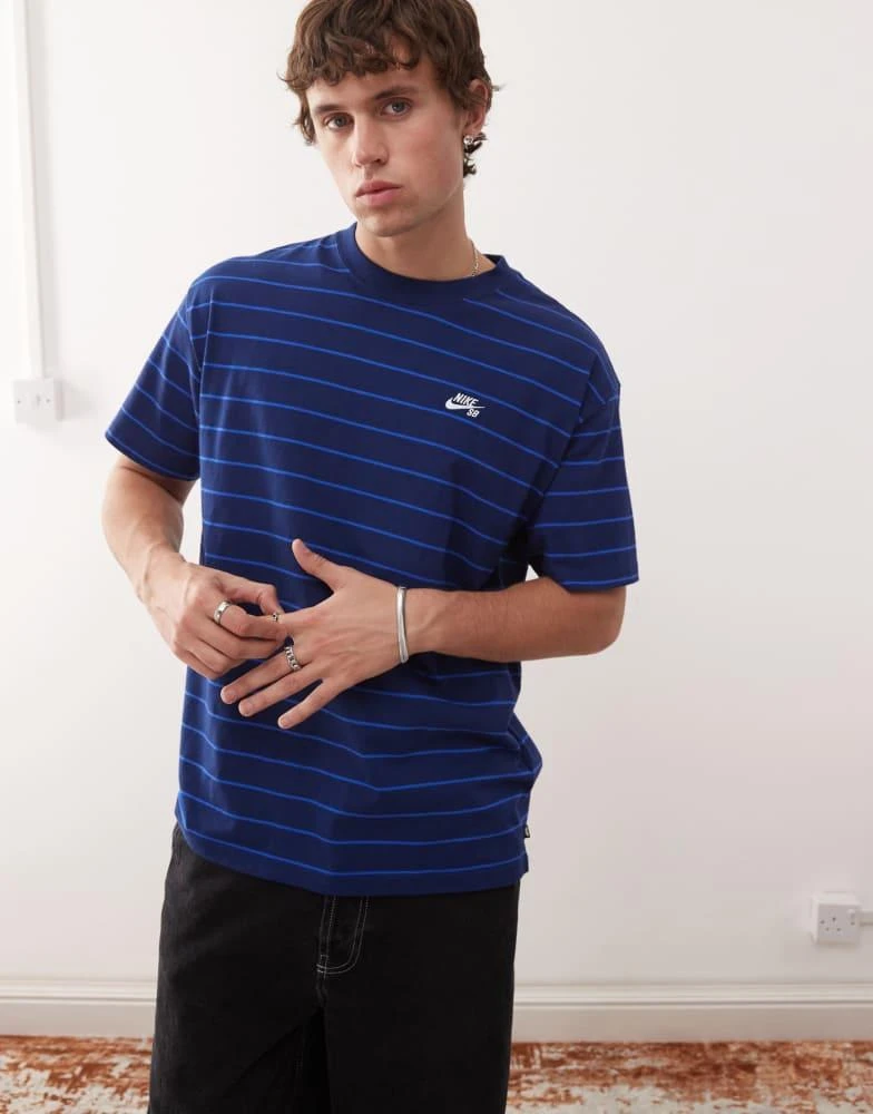 NIKE Nike SB stripe t-shirt in navy 1